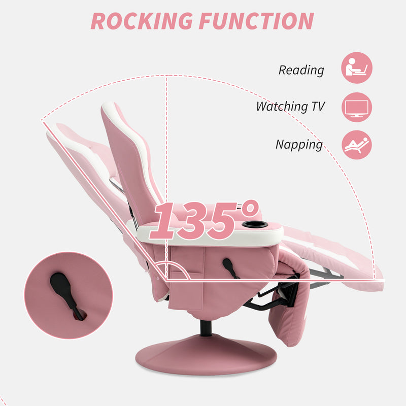 HOMCOM Manual Recliner Armchair PU Sofa Chair w/ Footrest & 135Â° Reclining