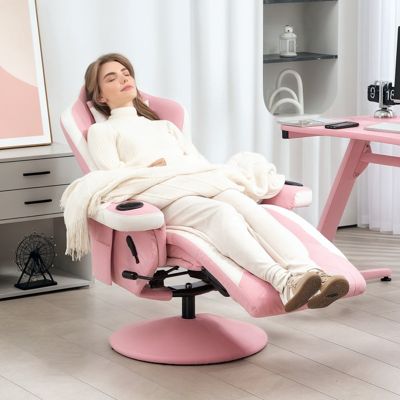 HOMCOM Manual Recliner Armchair PU Sofa Chair w/ Footrest & 135Â° Reclining