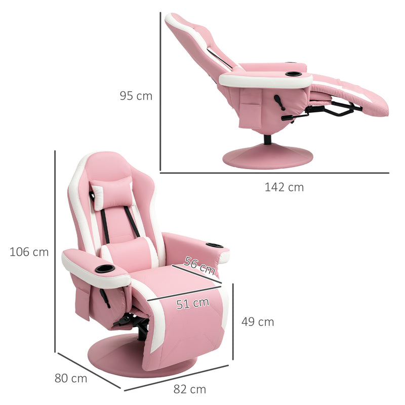 HOMCOM Manual Recliner Armchair PU Sofa Chair w/ Footrest & 135Â° Reclining