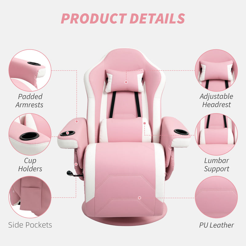 HOMCOM Manual Recliner Armchair PU Sofa Chair w/ Footrest & 135Â° Reclining