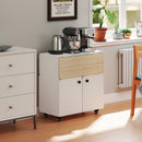 HOMCOM Folding Dining Table, Rolling Drop Leaf Table With Hidden Shelf