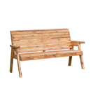 Charles Taylor Hand Made Traditional 3 Seater Chunky Rustic Wooden Garden Bench Furniture