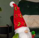 71cm Standing Christmas Gonk With Santa Hat And Extendable Legs In Reg And Green