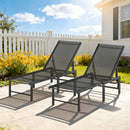 Outsunny Sun Loungers Set of 2, 5-Level Reclining Sunbeds, Black