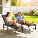 Outsunny Sun Loungers Set of 2, 5-Level Reclining Sunbeds, Black