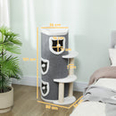 PawHut 101 Cm Cat Tree Cat Condo For Indoor Cats With Sisal Scratching Post