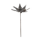 50cm Silver Velvet Poinsettia Stem with Glitter Christmas Decoration