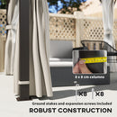 Outsunny 3 x 3(m) Hardtop Gazebo with Metal Roof, Netting and Curtains