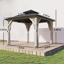 Outsunny 3 X 3 M Hardtop Gazebo, Double Roof Garden Gazebo, Light Grey