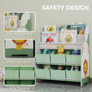 AIYAPLAY Kids Storage Unit with 6 Fabric Drawers & 2-Tier Sling Rack, Green