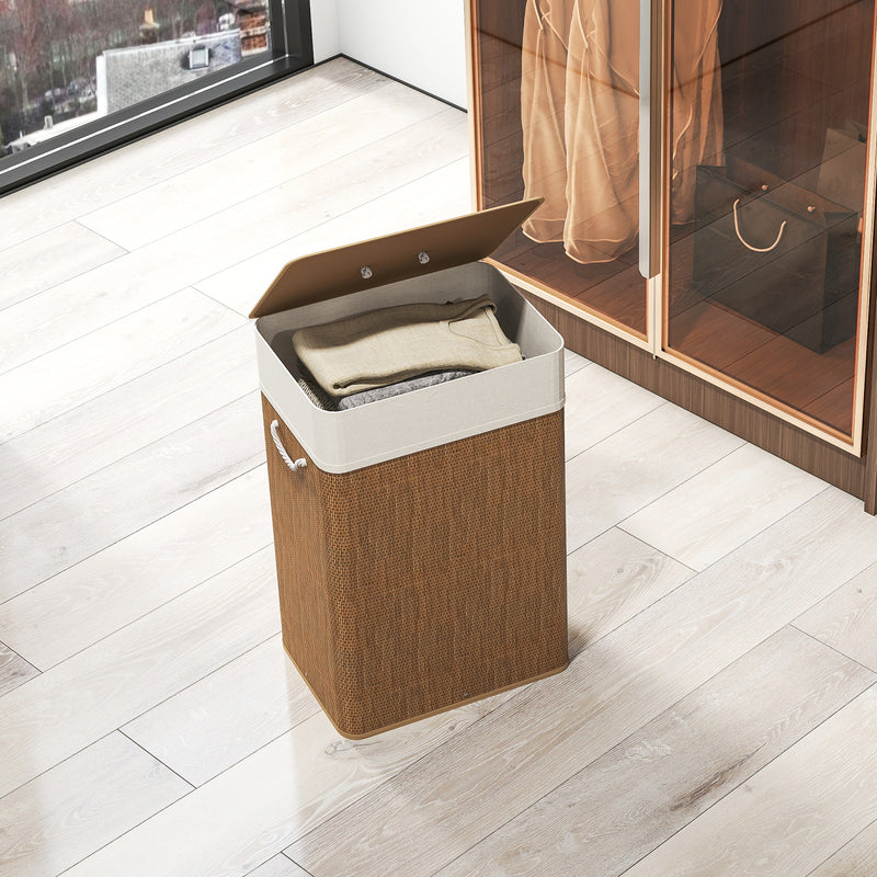 HOMCOM Laundry Hamper With Removable Washable Liner Bag