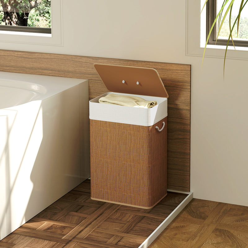 HOMCOM Laundry Hamper With Removable Washable Liner Bag