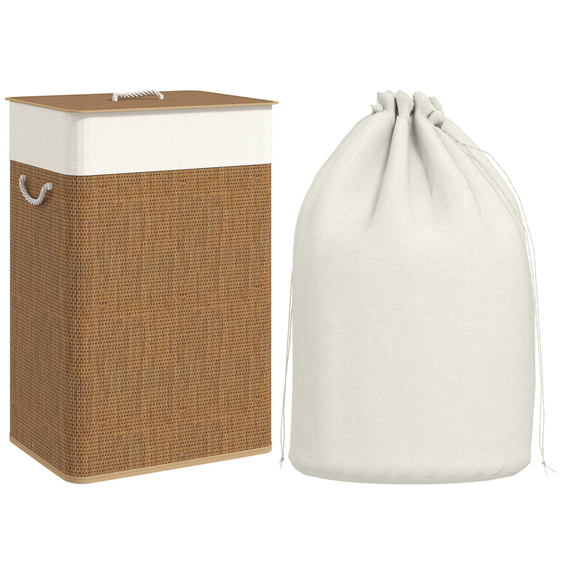 HOMCOM Laundry Hamper With Removable Washable Liner Bag