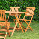 Outdoor 4 Person Folding Rectangular Wooden Garden Dining Table Chairs Set