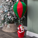 1m Large Red And Green Santa's Hot Air Balloon Hanging Christmas Decoration