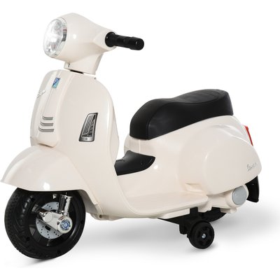 HOMCOM Kids Electric Ride on Motorcycle Trike Vespa 6v - White