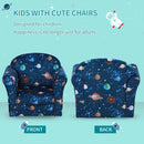 HOMCOM Children's Planet-Themed Armchair - Blue