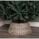 40/58cm Samuel Alexander Medium KD Plastic Wicker Rattan Woven Christmas Tree Skirt in Grey