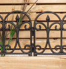 23cm Set of 4 Black Ornate Decorative Garden Border Edging