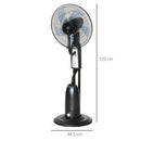 HOMCOM Pedestal Standing Fan With Water Mist Spray 120cm - Black
