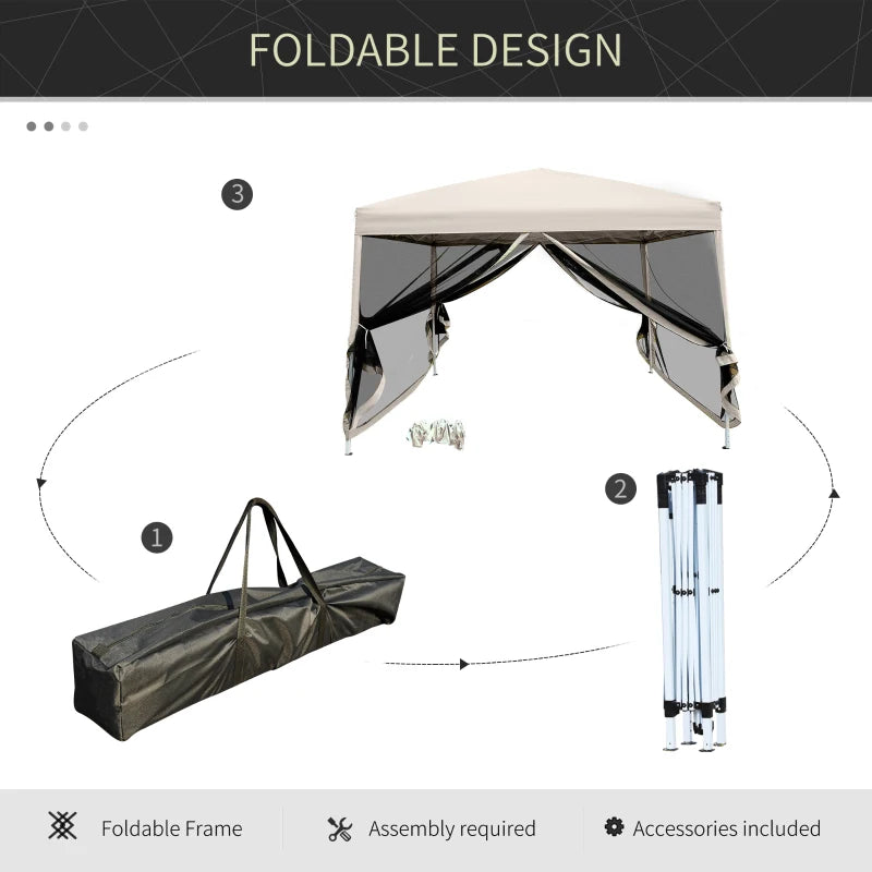 Outsunny 3 x 3(m) Pop Up Gazebo Beige