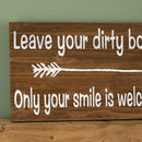 60cm X 30cm Dark Rustic Fir Wood Welcome Arrow Hanging Wall Sign
