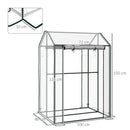 Outsunny Greenhouse with 2 Roll-up Doors and Vent Holes, 100x80x150cm