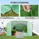 Outsunny Polytunnel Greenhouse with 3 Roll-up Doors, Green