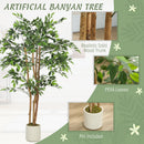 HOMCOM Artificial Ficus Tree, Faux Plant For Home Decor