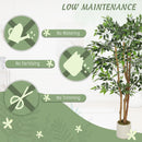 HOMCOM Artificial Ficus Tree, Faux Plant For Home Decor