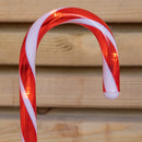 Set of 6 Light up Red & White Candy Cane Christmas Path Lights