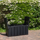 1.15m x 61cm Large Black Garden Storage Box with 300 Litre Capacity with Padlockable Lid
