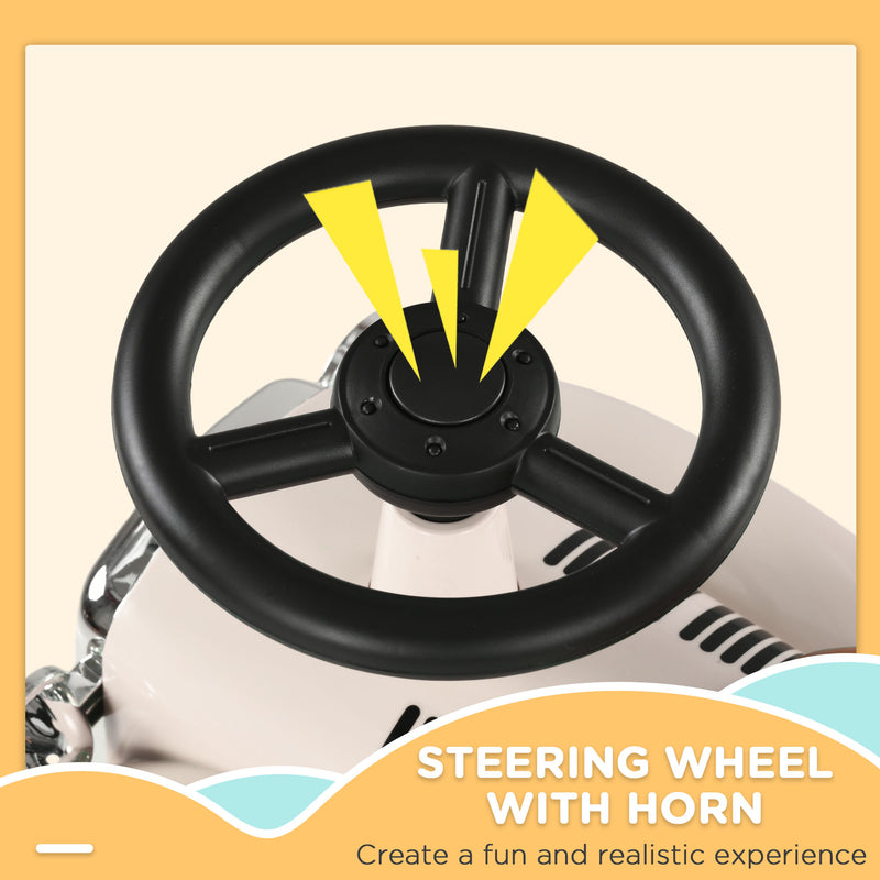 AIYAPLAY Foot to Floor Slider with Steering Wheel, for Ages 12-36 Months - Cream
