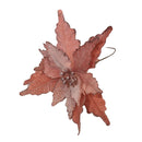 68cm Frosted Light Coral Pink Poinsettia Stem Christmas Decoration