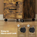 HOMCOM 3 Drawer File Cabinet Rolling Filing Cabinet For A4 And Letter Brown
