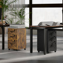 HOMCOM 3 Drawer File Cabinet Rolling Filing Cabinet For A4 And Letter Brown