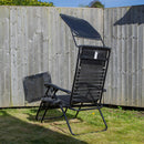 Multi Position Garden Gravity Relaxer Chair Sun Lounger with Sun Canopy in Black