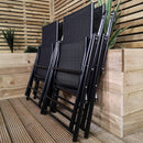 Outdoor 4 Person Round Glass Top Garden Dining Table Chairs Set