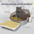PawHut Stainless Steel Litter Box, Cat Litter Tray w/ Lid, Pedal, Scoop