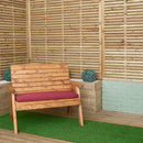 99 x 41cm Cushion Base for 2 Seater Wooden Garden Bench in Burgundy