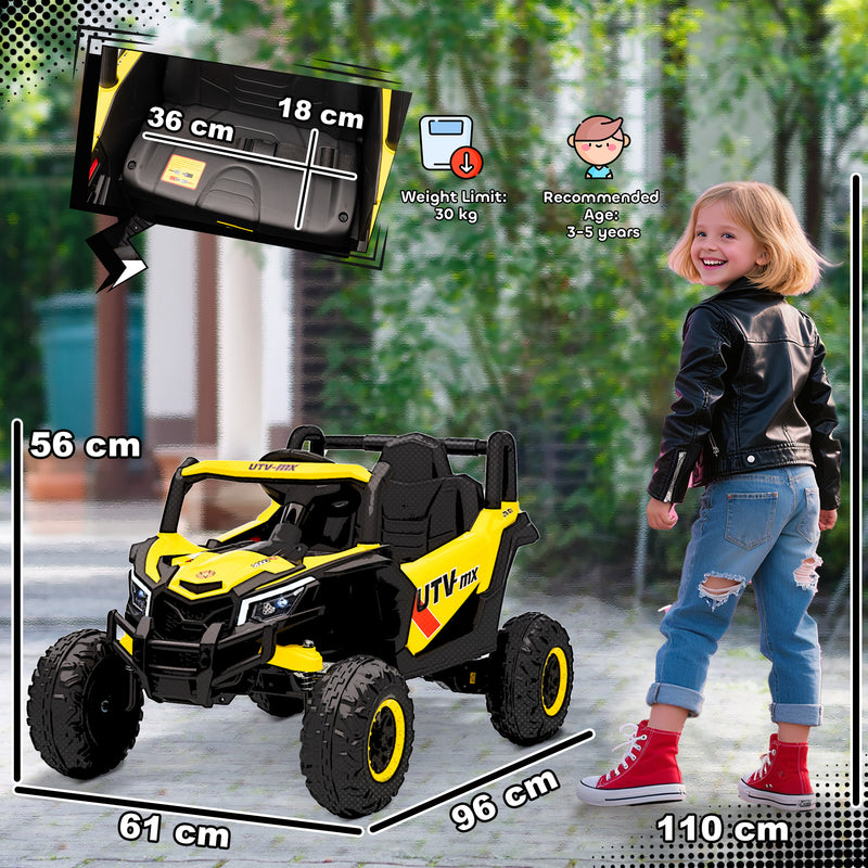 AIYAPLAY Kids Electric Car with Remote Control for Kids 3-5 Years, Yellow