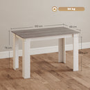 HOMCOM Dining Table For 4-6 People, Wood Effect Tabletop, Grey