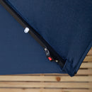 Samuel Alexander 3m Solar Powered Cantilever Lit Banana Garden Parasol with Crank Handle & White LED Lights in Blue