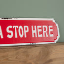 71cm Red And White Santa Stop Here Hanging Metal Christmas Decoration Sign