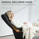 HOMCOM Swivel Recliner Chair with Footstool and Adjustable Back, Black