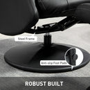 HOMCOM Swivel Recliner Chair with Footstool and Adjustable Back, Black