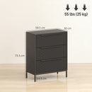 HOMCOM Chest of Drawers, Aluminium Handles, Black