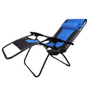 Luxury Padded Multi Position Zero Gravity Garden Relaxer Chair Lounger In Blue & Black
