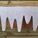 Premier White Felt 18cm x 240cm Decorative Glitter Christmas Icicle Fringe Wall Fireplace Decoration