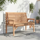 Outsunny Wooden Garden Bench 2 Seater, Patio Bench for Indoor Outdoor